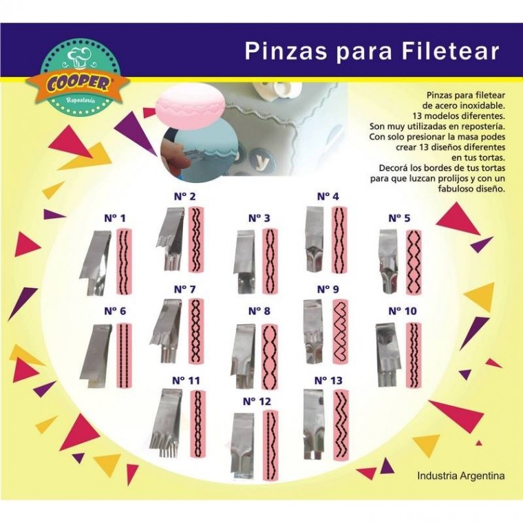 Pinzas para Filetear Juego Completo 13 Modelos
