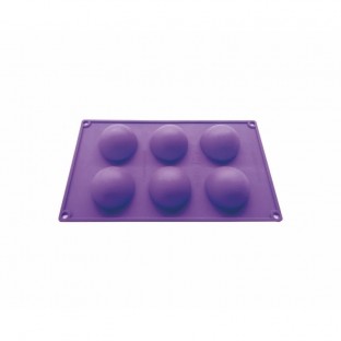Molde Semi esfera Silicona x 6 - 6 cm Diámetro x 3 cm Alto