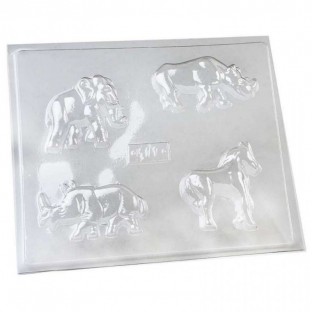 611 - Animalitos Elefante - Rinoceronte - Cocodrilo X4
