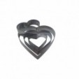 Cortante Corazon Acero Inoxidable Rizado Alto 3 cm